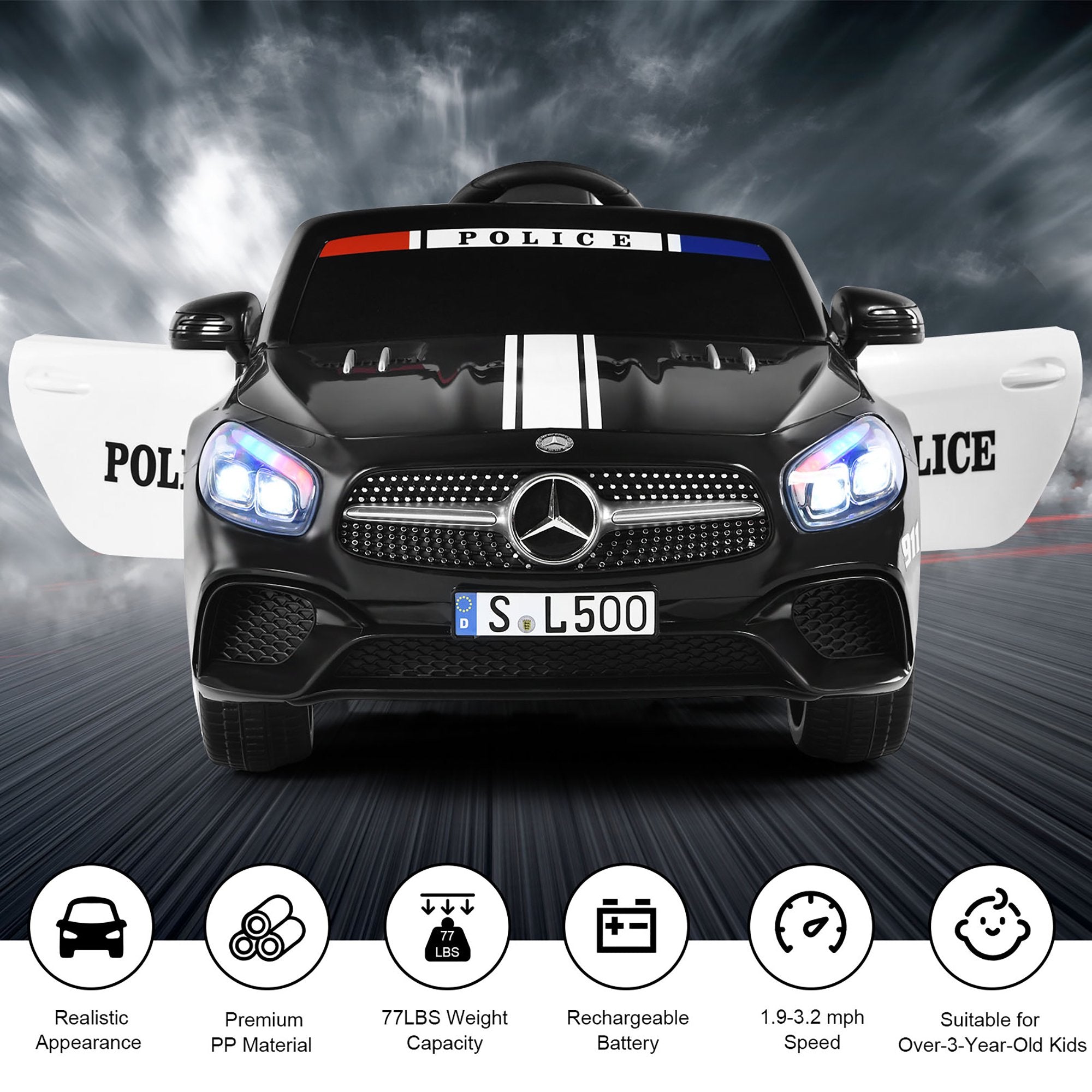 2023 Mercedes Benz SL500 V3 Car | 1 Seater > 12V (2x2) | Electric Riding Vehicle for Kids