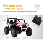 PINK UTV 12V 2 Seater Kids Ride On Car with Remote Control Kids Cars CA - Ride On Toys Store