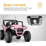 PINK UTV 12V 2 Seater Kids Ride On Car with Remote Control Kids Cars CA - Ride On Toys Store