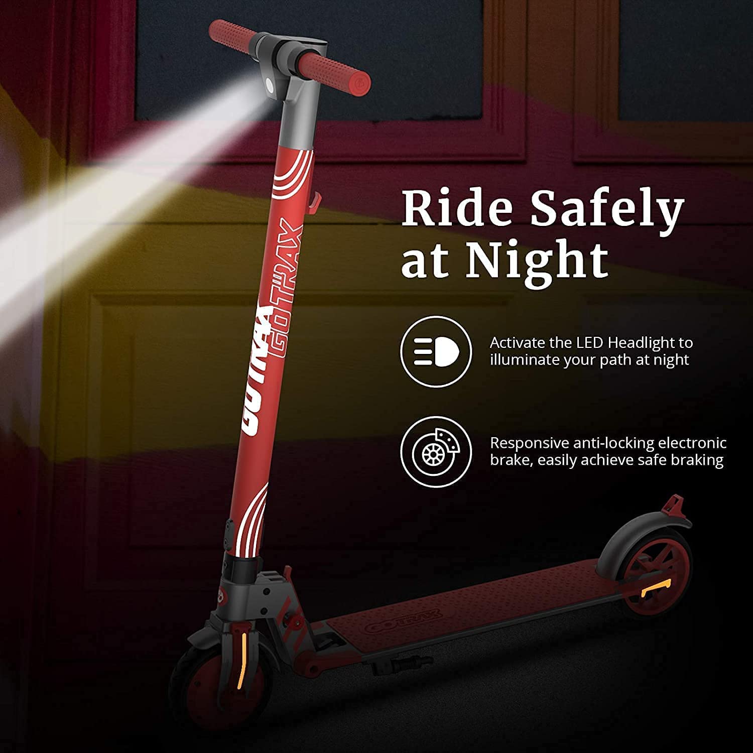Gotrax Vibe Electric Scooter, 36V Cruise Control and Foldable Electric