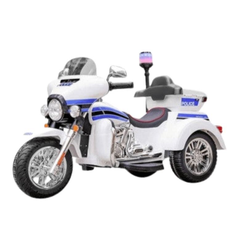 12V Police Motorcycle Trike Ages 3-8 Kids Cars CA - Ride On Toys Store